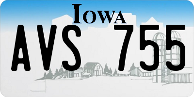 IA license plate AVS755