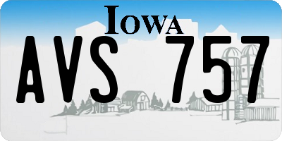 IA license plate AVS757