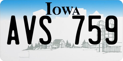 IA license plate AVS759