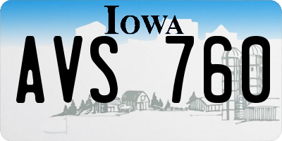 IA license plate AVS760