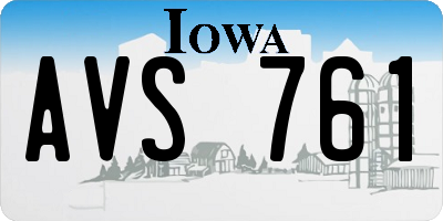 IA license plate AVS761