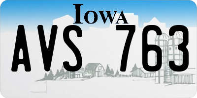 IA license plate AVS763