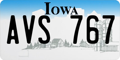 IA license plate AVS767