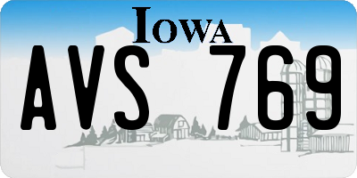 IA license plate AVS769