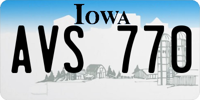IA license plate AVS770