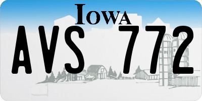 IA license plate AVS772