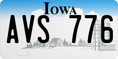 IA license plate AVS776