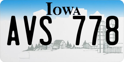 IA license plate AVS778