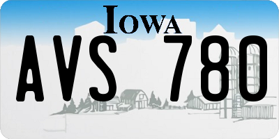 IA license plate AVS780