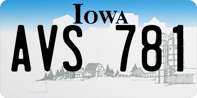 IA license plate AVS781