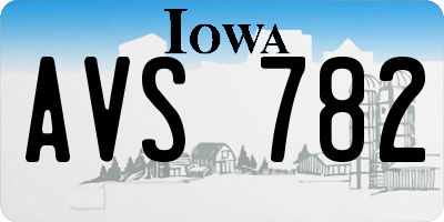 IA license plate AVS782