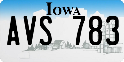 IA license plate AVS783
