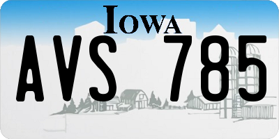 IA license plate AVS785