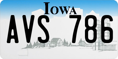 IA license plate AVS786