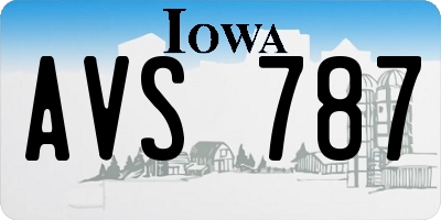 IA license plate AVS787