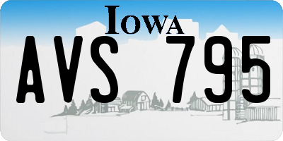 IA license plate AVS795