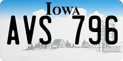 IA license plate AVS796
