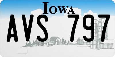 IA license plate AVS797