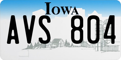 IA license plate AVS804