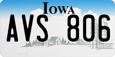 IA license plate AVS806