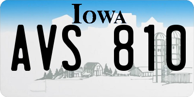 IA license plate AVS810