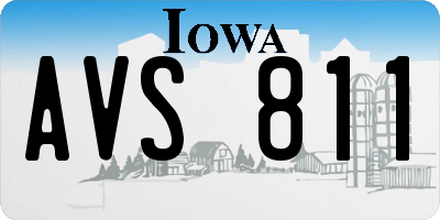 IA license plate AVS811