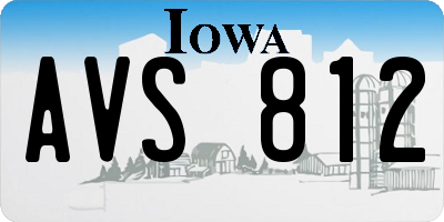 IA license plate AVS812