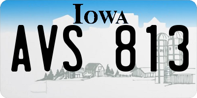 IA license plate AVS813