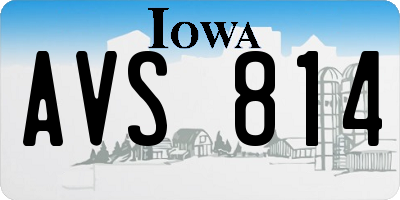 IA license plate AVS814