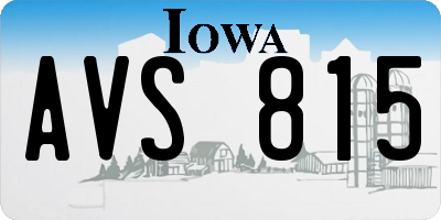 IA license plate AVS815