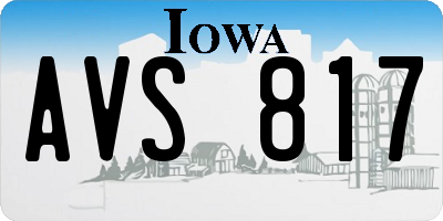 IA license plate AVS817