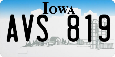 IA license plate AVS819