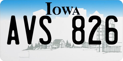 IA license plate AVS826