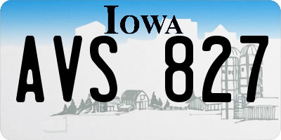 IA license plate AVS827