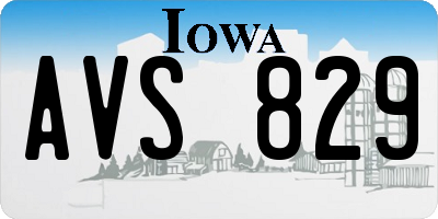 IA license plate AVS829