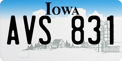 IA license plate AVS831