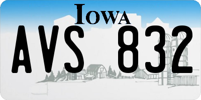IA license plate AVS832