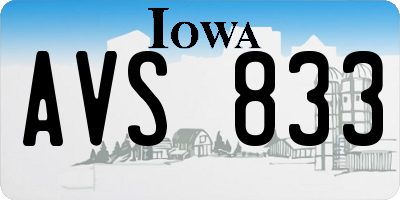 IA license plate AVS833