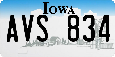 IA license plate AVS834