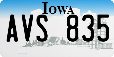 IA license plate AVS835