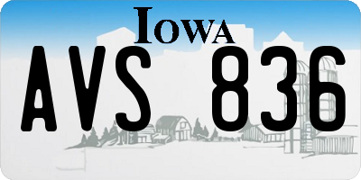 IA license plate AVS836
