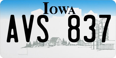 IA license plate AVS837