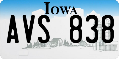 IA license plate AVS838