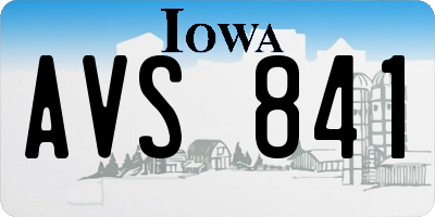 IA license plate AVS841