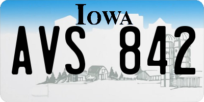 IA license plate AVS842