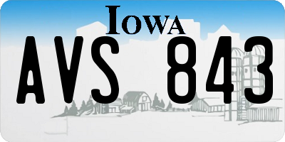 IA license plate AVS843
