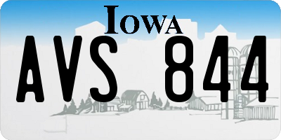 IA license plate AVS844