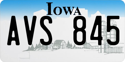 IA license plate AVS845