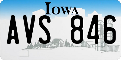 IA license plate AVS846