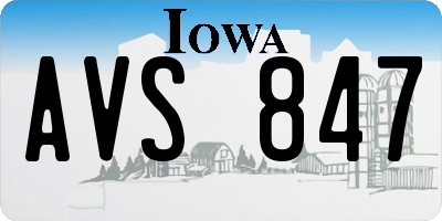 IA license plate AVS847